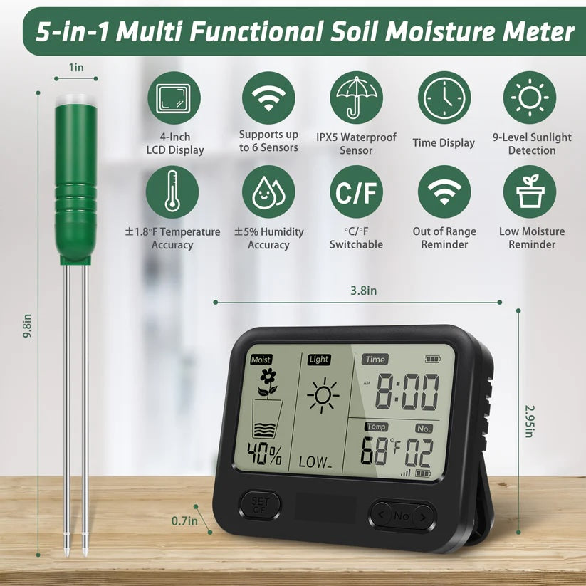 Wireless soil moisture meter