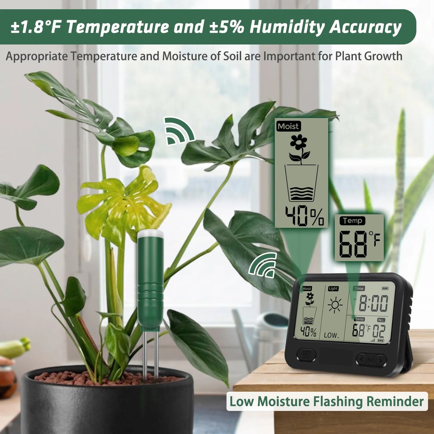Wireless soil moisture meter