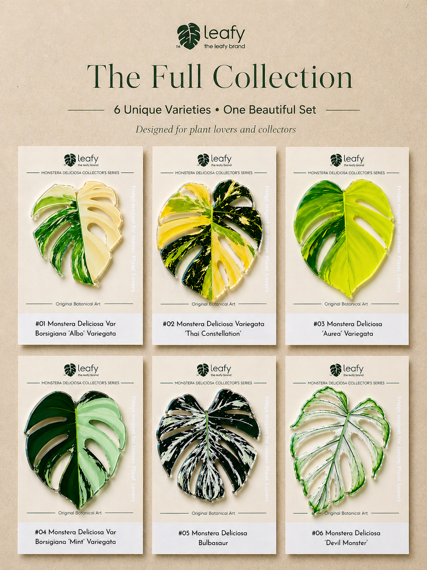 Monstera Deliciosa Collector’s Series Fridge Magnets