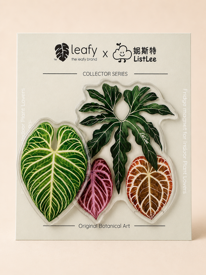 The Spinning Leaf Collection Fridge Magnets