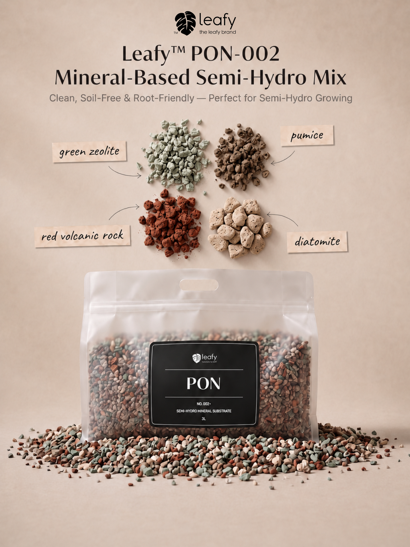 leafy™ PON-002 Mineral Stone Mix