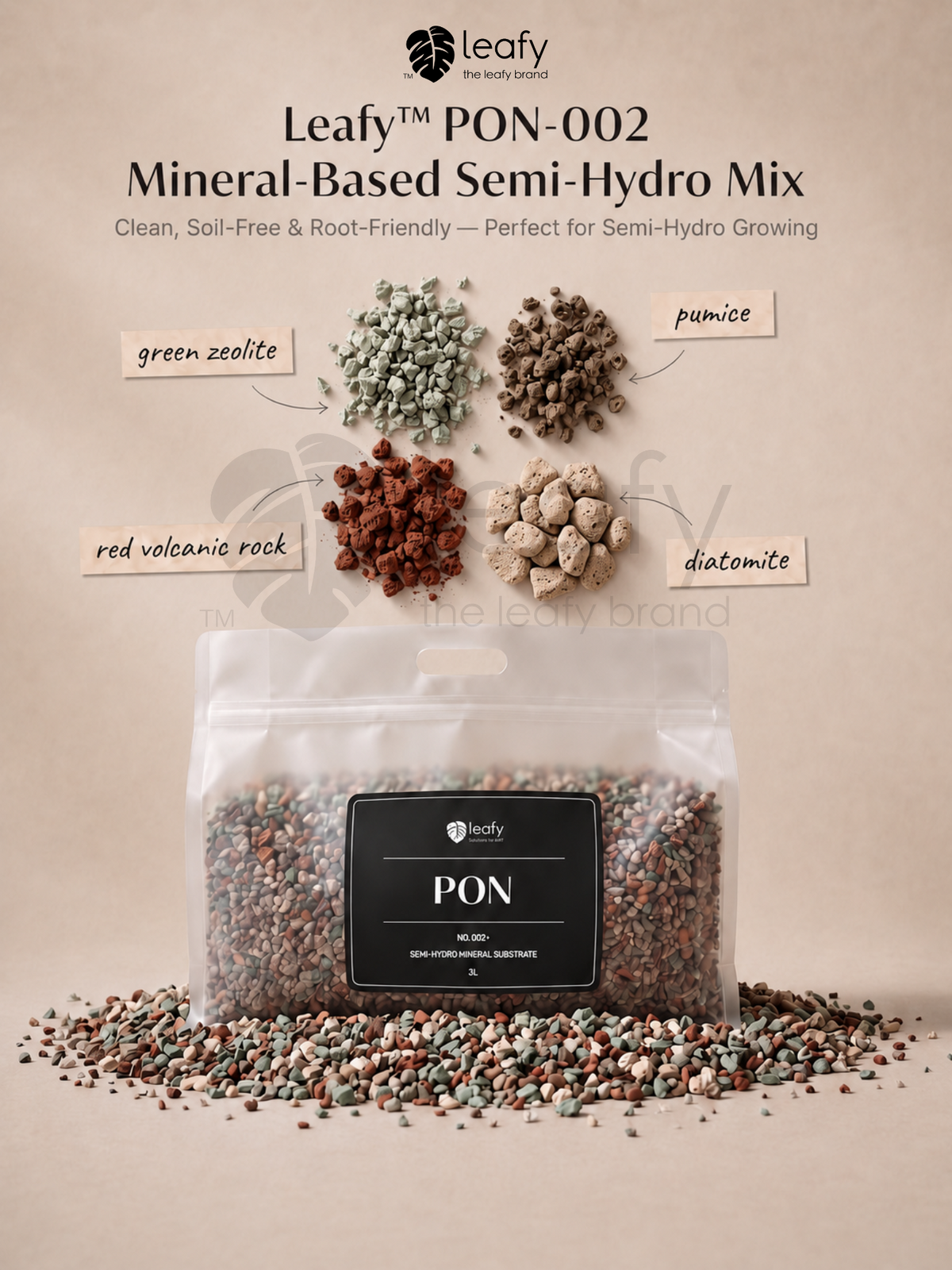 leafy™ PON-002 Mineral Stone Mix